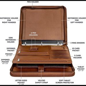 Wundermax Ring Binder Portfolio with Tablet Pocket